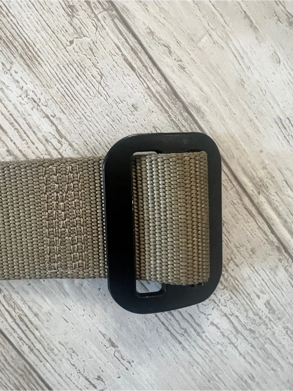 US Military Tan 499 Rigger's Belt labeled with NSN 8415-01-630-5496 Stamped 40